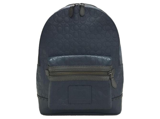 COACH Signature embossed/ backpack / leather / blue