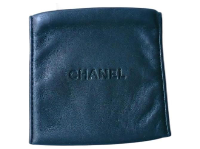 CHANEL Petite pochette zippée bijou cuir noir tbe  ref.510039