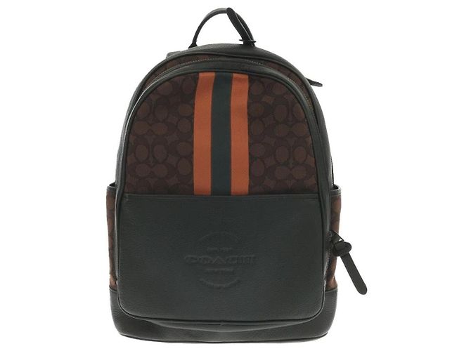 COACH Backpack / PVC / BRW / Stripe
