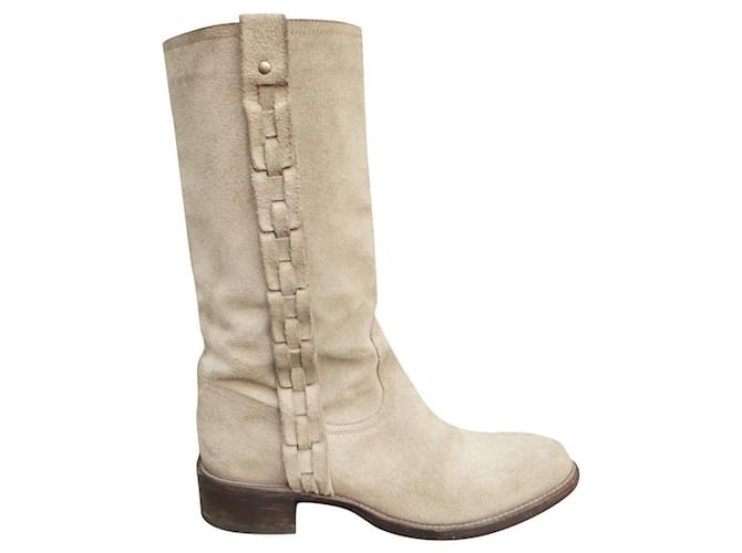 Camargaise-Stiefel Sartore p 37,5 Beige Wildleder  ref.510443