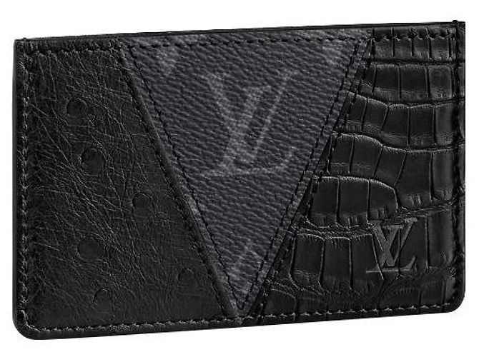 Louis Vuitton LV-Kartenetui aus exotischem Leder Schwarz