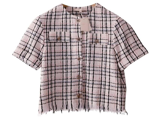 Top Maje Lianey abotoado de algodão creme Fora de branco