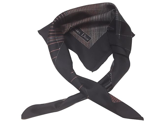 Foulard Christian Dior in seta nero