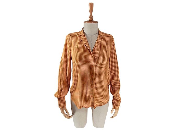 & Other Stories Top Houndstooth Laranja Viscose