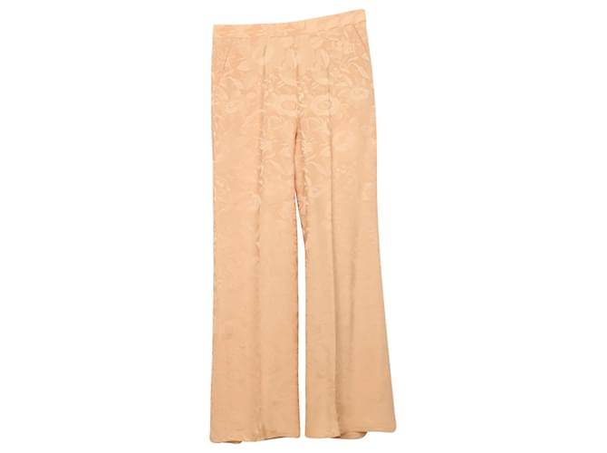 Etro Floral Jacquard Pants in Peach Silk  ref.510723