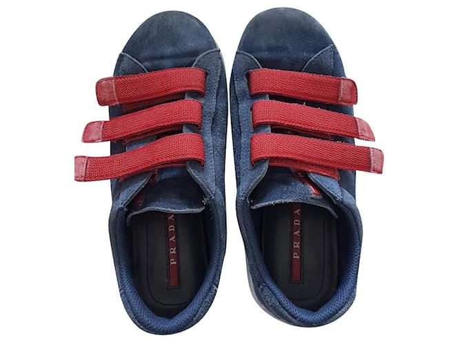 Prada sneakers no. 31 Navy blue Deerskin  ref.510839