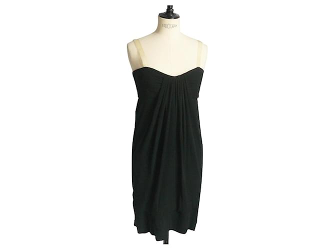 CHANEL Black strapless dress T38 BE Silk  ref.511032