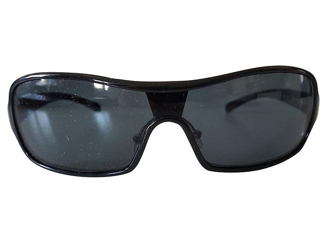Prada Sonnenbrille Maske Schwarz Metall