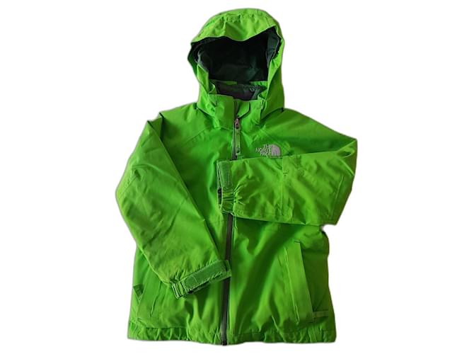 The North Face ski jacket size. 6/7 anni Green Nylon  ref.511138
