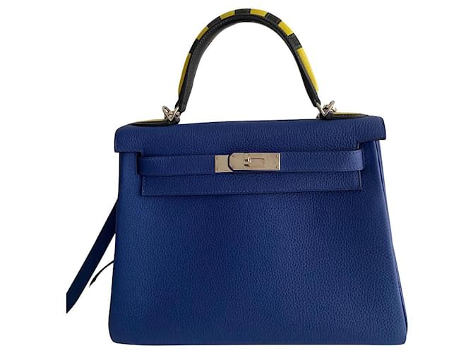 Kelly Hermès Handbags Blue Leather  ref.511149