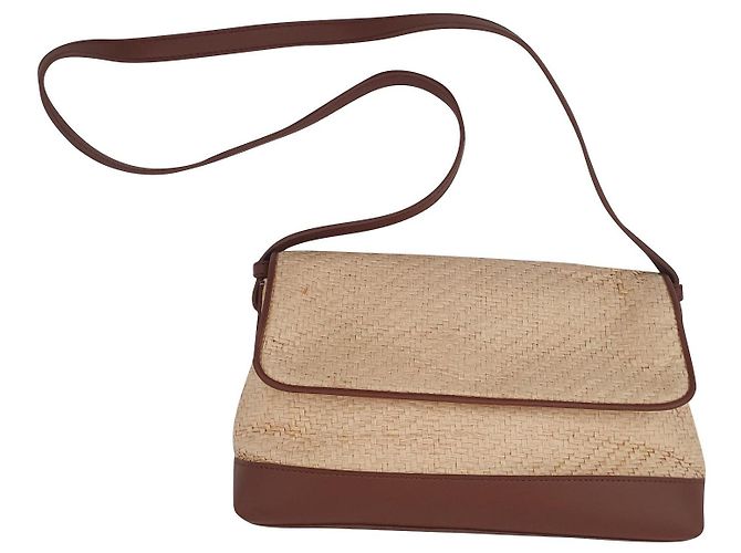 Borsa a mano Aigner Etienne in paglia di carta marrone beige Multicolore