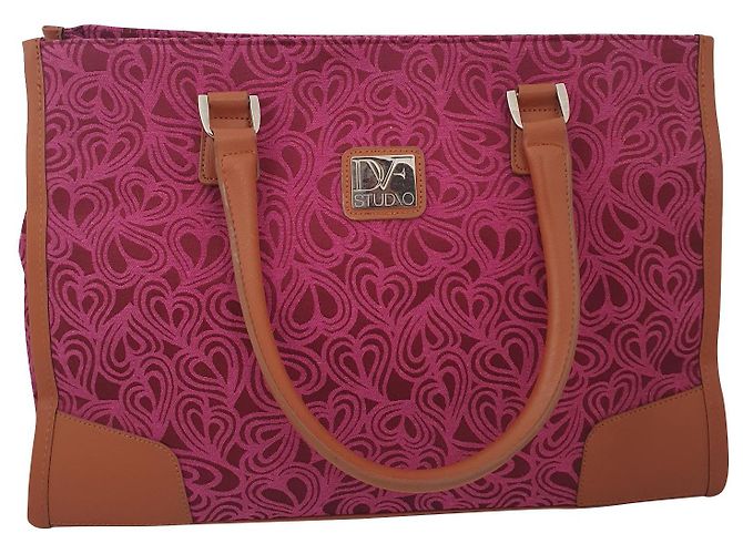 Bolsa Diane Von Furstenberg DVF Studio de couro e tecido Multicor