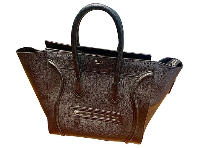 Sac à main Céline Luggage en cuir noir