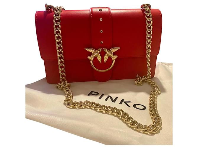 Pinko love Red Leather  ref.511207