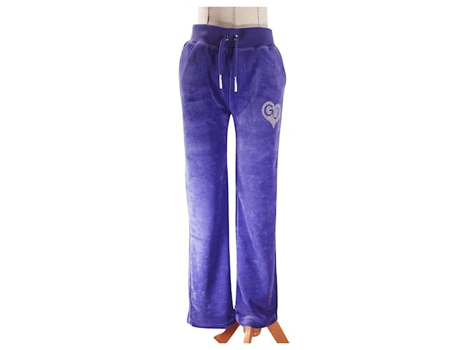 Ganni Pants, leggings Purple Cotton Polyester  ref.511213