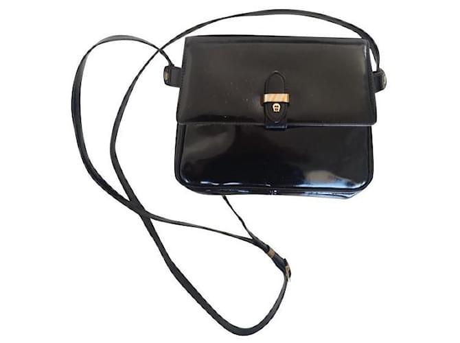 Etienne Aigner Bolsas Preto Couro envernizado ref.511215 Joli Closet