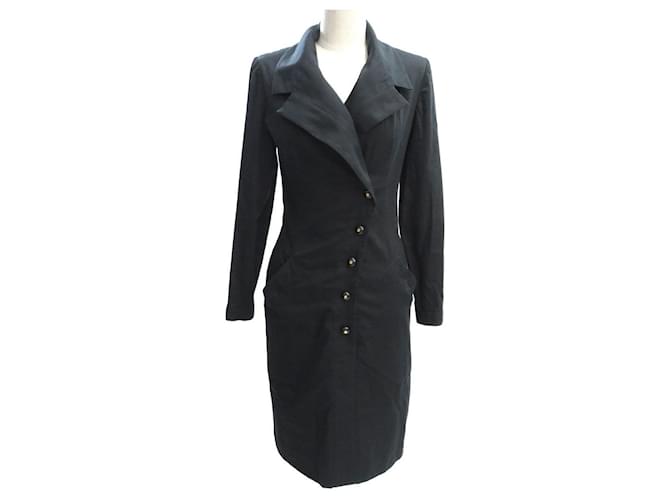 * [Gebraucht] Chanel Coco Mark Enges Kleid Damen Vintage Coco Button COCO Schwarz Baumwolle  ref.511449