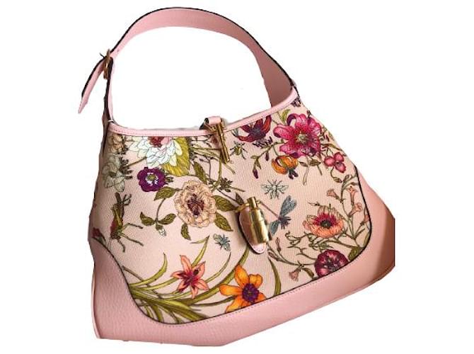 バッグ Gucci Jackie グッチ ジャッキー〕パイソン ミディアムバッグ ・ピンク