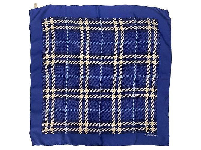 Sciarpa Burberry in seta blu 
