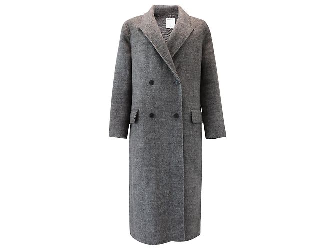 Cappotto Sandro Juno foderato in Lana Grigio