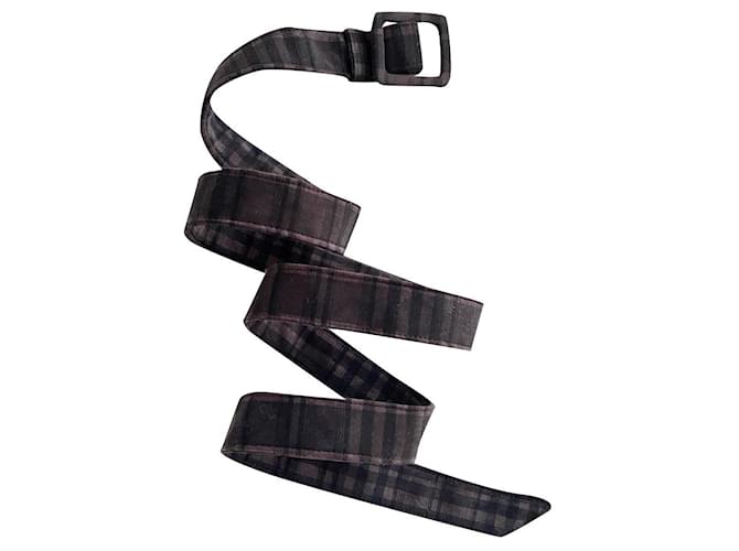 Cinturón fino Irié de tejido de cuadros negro y chocolate T. Único - Nuevo Paño  ref.512469