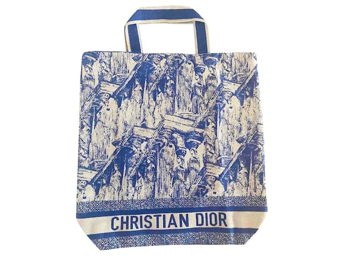 Christian Dior Cariatides Coton Bleu Écru  ref.512541