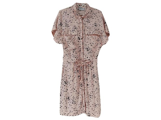 Ganni Kleid aus hellrosa Viscose Pink