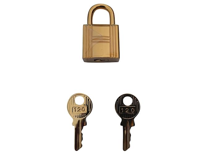 Hermès golden steel padlock for hermès kelly handbag,Birkin, NEW filmed Gold hardware  ref.512619