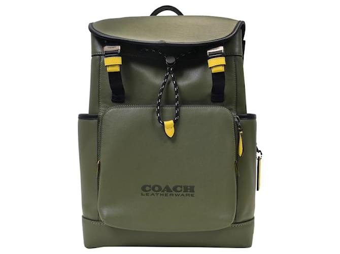 Coach Mochila League en Piel Verde Cuero Joli Closet