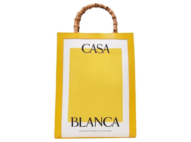 Autre Marque Casa Tote Bag in Yellow Canvas Cotton  ref.512856