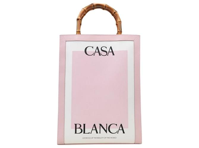 Autre Marque Casa Tote Bag in Pink Canvas Cotton  ref.512948