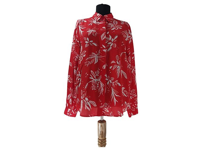 & Other Stories Camisa de seda roja Blanco