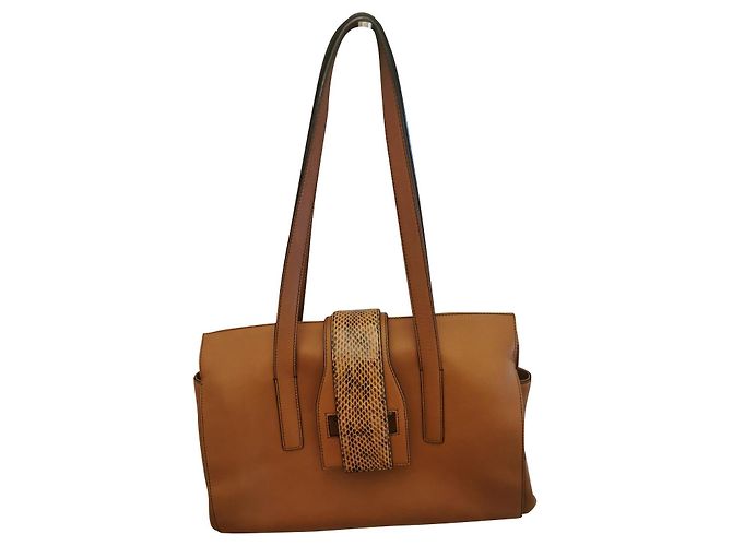 Bolso Max Mara de piel de cordero, Coñac