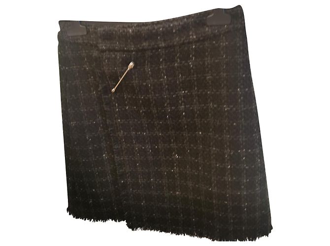 Falda Sonia Rykiel estilo kilt de lana gris