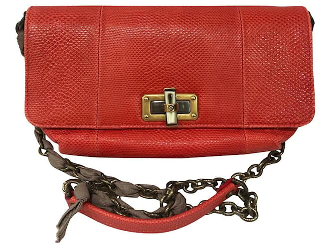 Lanvin Handbags Orange Exotic leather  ref.513049