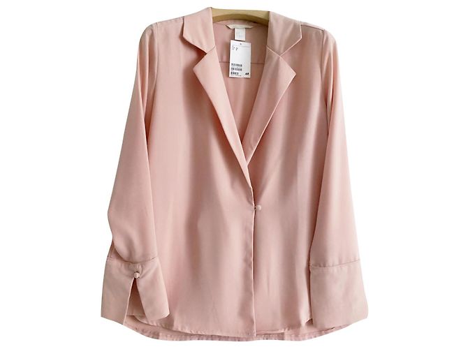 Autre Marque Blusa Rosa Rubor con Escote Profundo Melocotón Carne