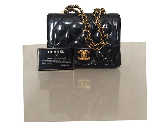 CHANEL BREVET MINI Cuir Noir  ref.513367