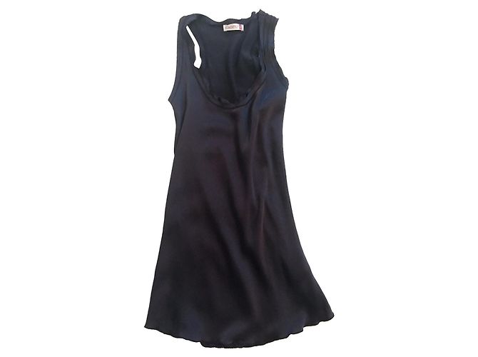 Autre Marque Silky long top with raw cut edges