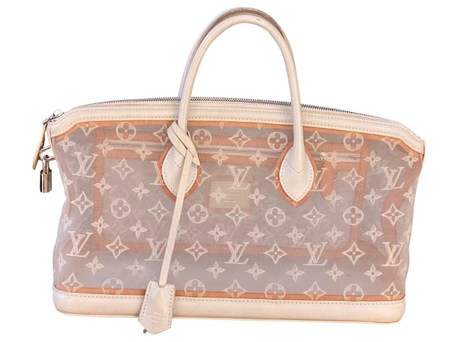 Rare! Louis Vuitton East West Lockit Bag Eggshell Tulle  ref.513526