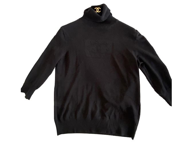 Top Chanel nero in viscosa taglia 38
