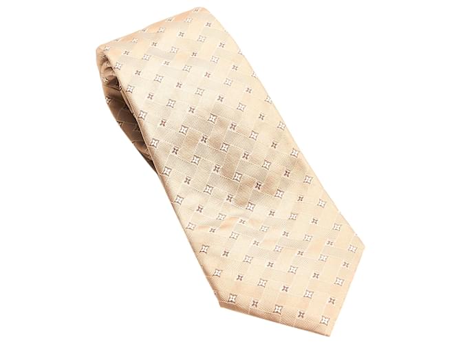 Cravatta in seta marrone Louis Vuitton Marrone chiaro Panno  ref.514144