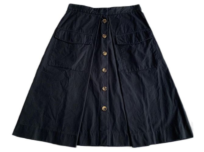Falda Céline de algodón azul marino