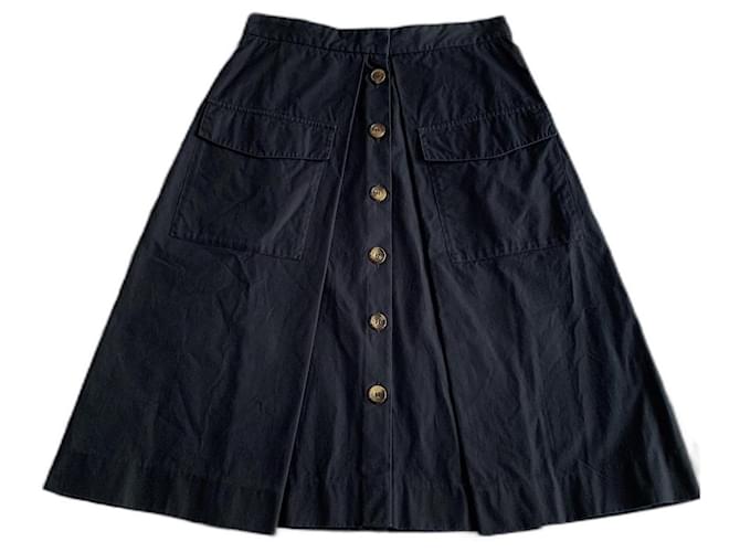 Céline Skirts Navy blue Cotton  ref.514303