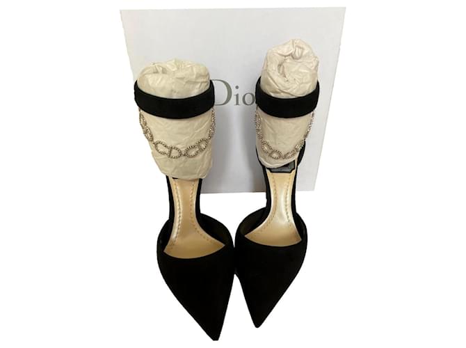 Christian Dior Black dior pumps in suede calf leather Velvet  ref.514534