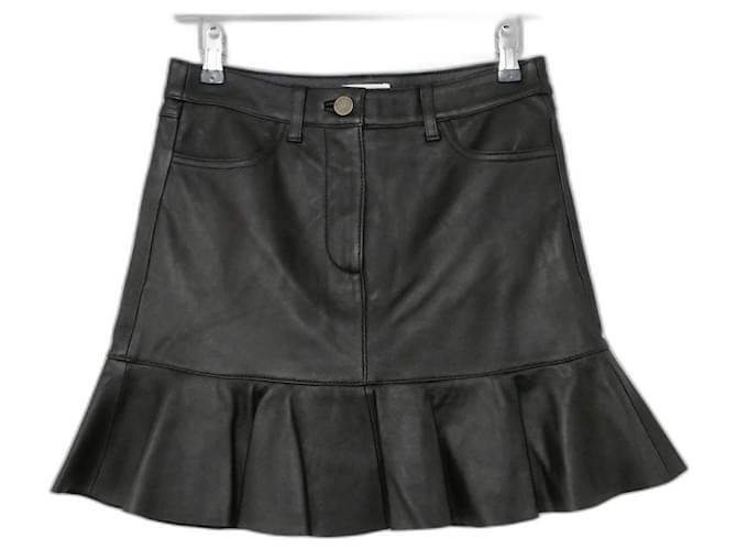Michael by Michael Kors Leather Mini Skirt Black  ref.514538
