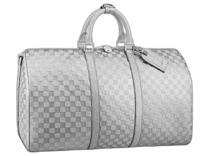 Louis Vuitton LV Keepall 50 Limited edition Grey Leather ref