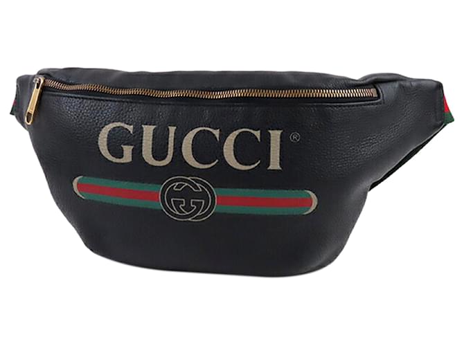 Gucci Print Belt Bag Vintage Logo Medium Black