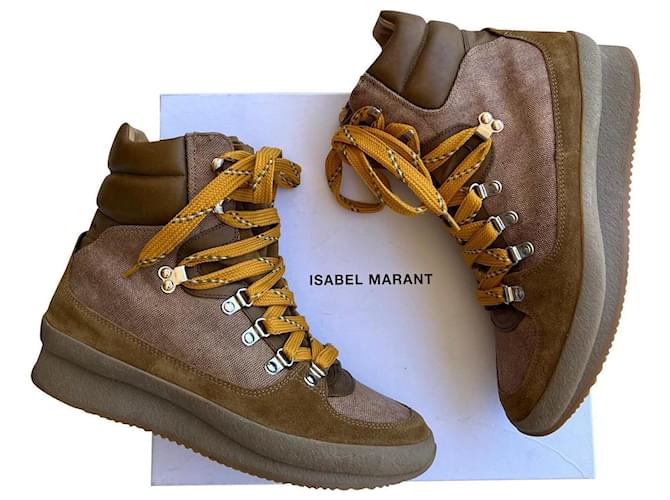 Isabel Boots Khaki Leather ref.515035 - Joli Closet