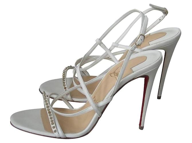 Christian Louboutin Sandals White Leather  ref.515223