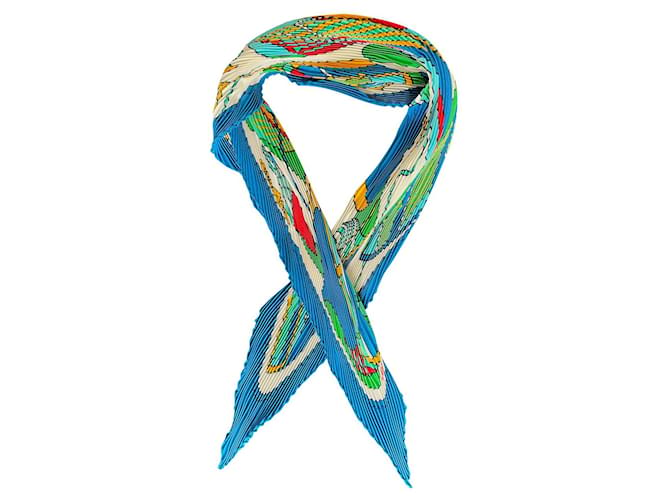 Hermès Hermes silk plisse scarf Multiple colors  ref.515237